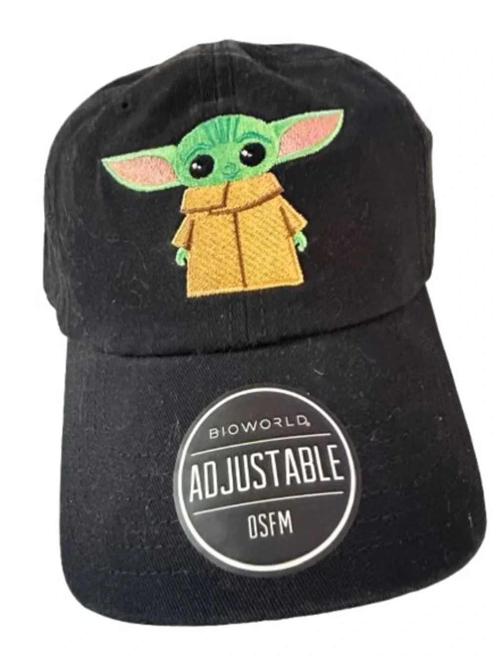 Disney StarWars Bioworld Black Dad Hat Embroidered Green Grogu Adjustable NWT